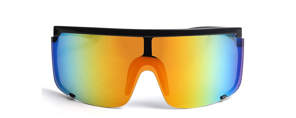 Personalized anti-ultraviolet large-frame white mercury sunglasses exaggerated one-piece anti-sputum and anti-splash glasses（HM-009）