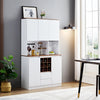 Farmhouse Coffee Bar Wine Cabinet ,68.89'' Kitchen Buffet Cabinet with Storage, Liquor Cabinet for Home & Dining Room - White