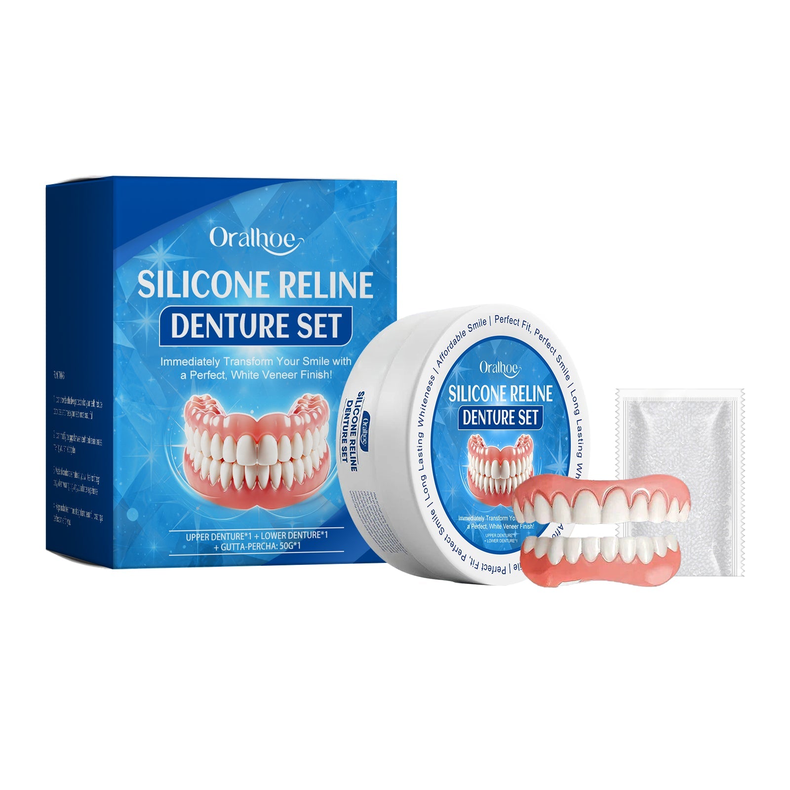 Cosmetic Denture Set, Improve Smile Comfort Cosmetic Dental Crevices Care Set