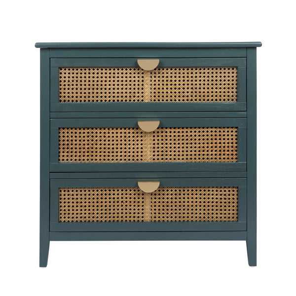 3 Drawer Cabinet Natural rattan American Furniture Suitable for bedroom living room study