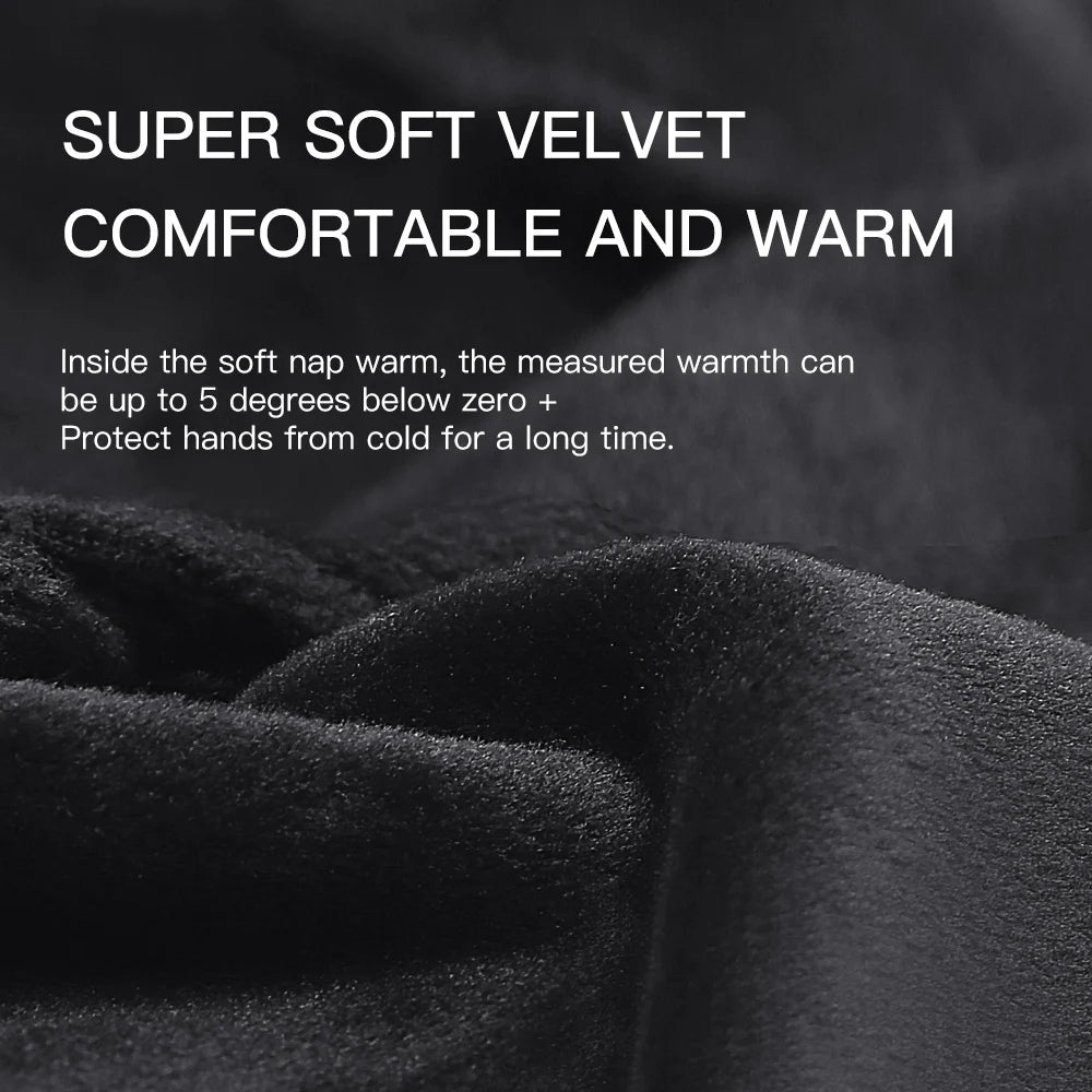 Outdoor warm cold windproof riding gloves touch screen windproof and anti-skid women's velvet full finger gloves