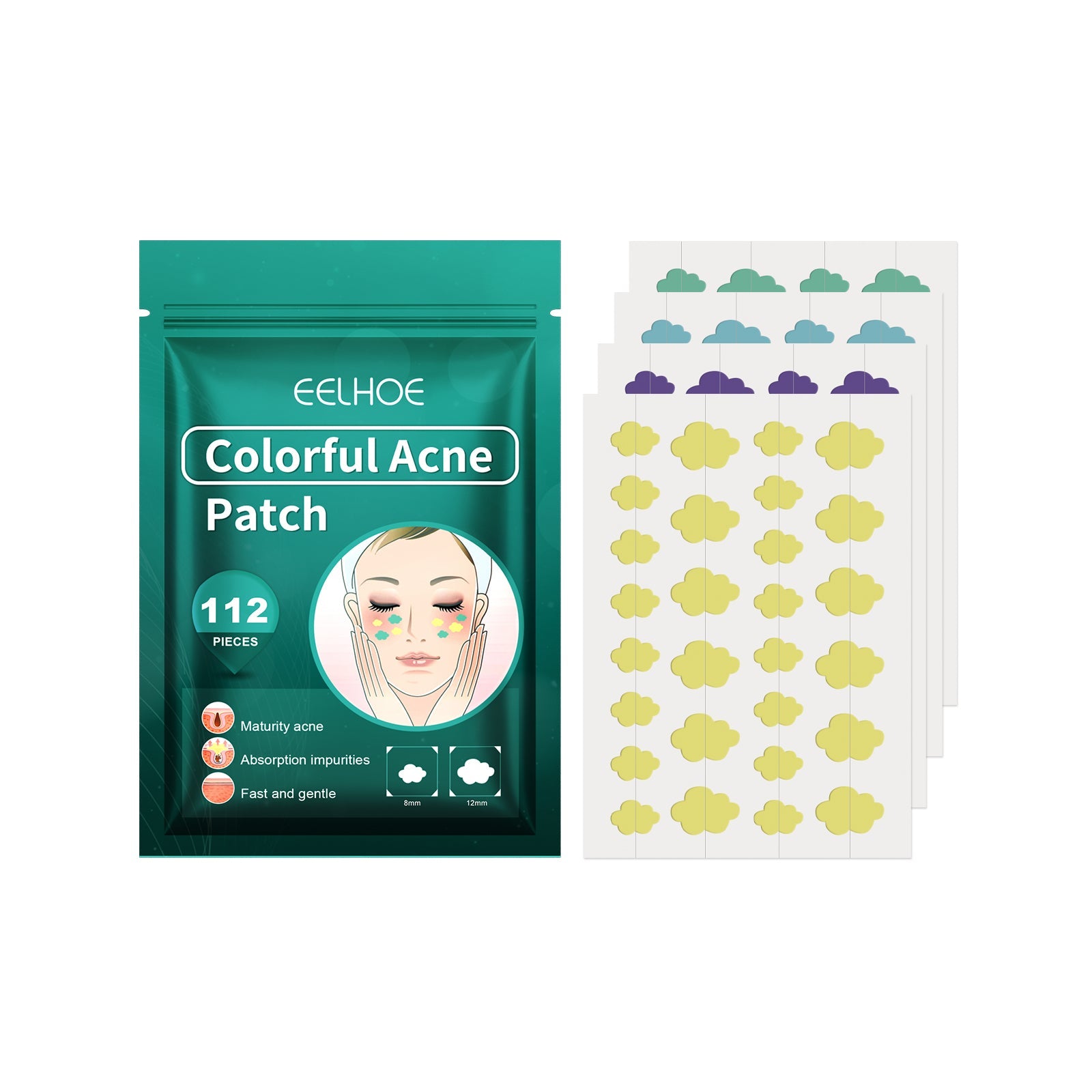 Colorful Acne Patch, Repair Pit Acne Print Smooth Skin Lightening Spot Clear Acne Facial