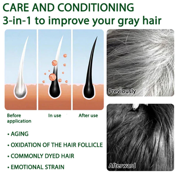 Black Hair Spray Dense Nourishing Roots Shine Smooth Natural Black Hair Cover White Hair Conditioner Spray