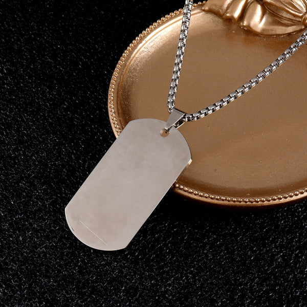 European and American high-end stainless steel military brand necklace engraved pendant jewelry