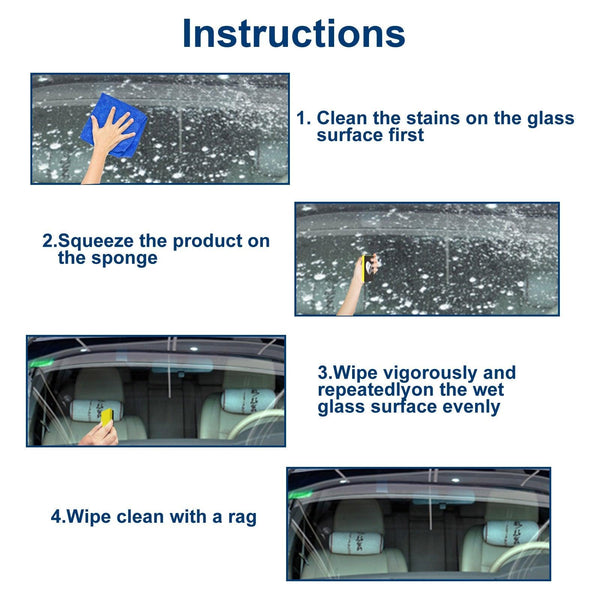 Glass Hard Spot Remover Car Glass, Glass Cleaning Decontamination Scratch Repair Polishing Cream