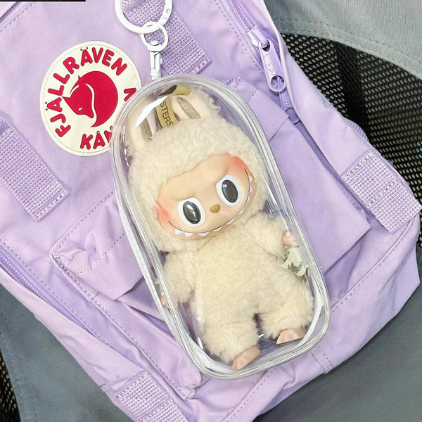 Labubu storage bag PVC high transparency thickened outdoor bag Xingdailu cotton doll exhibition walking bag labubu