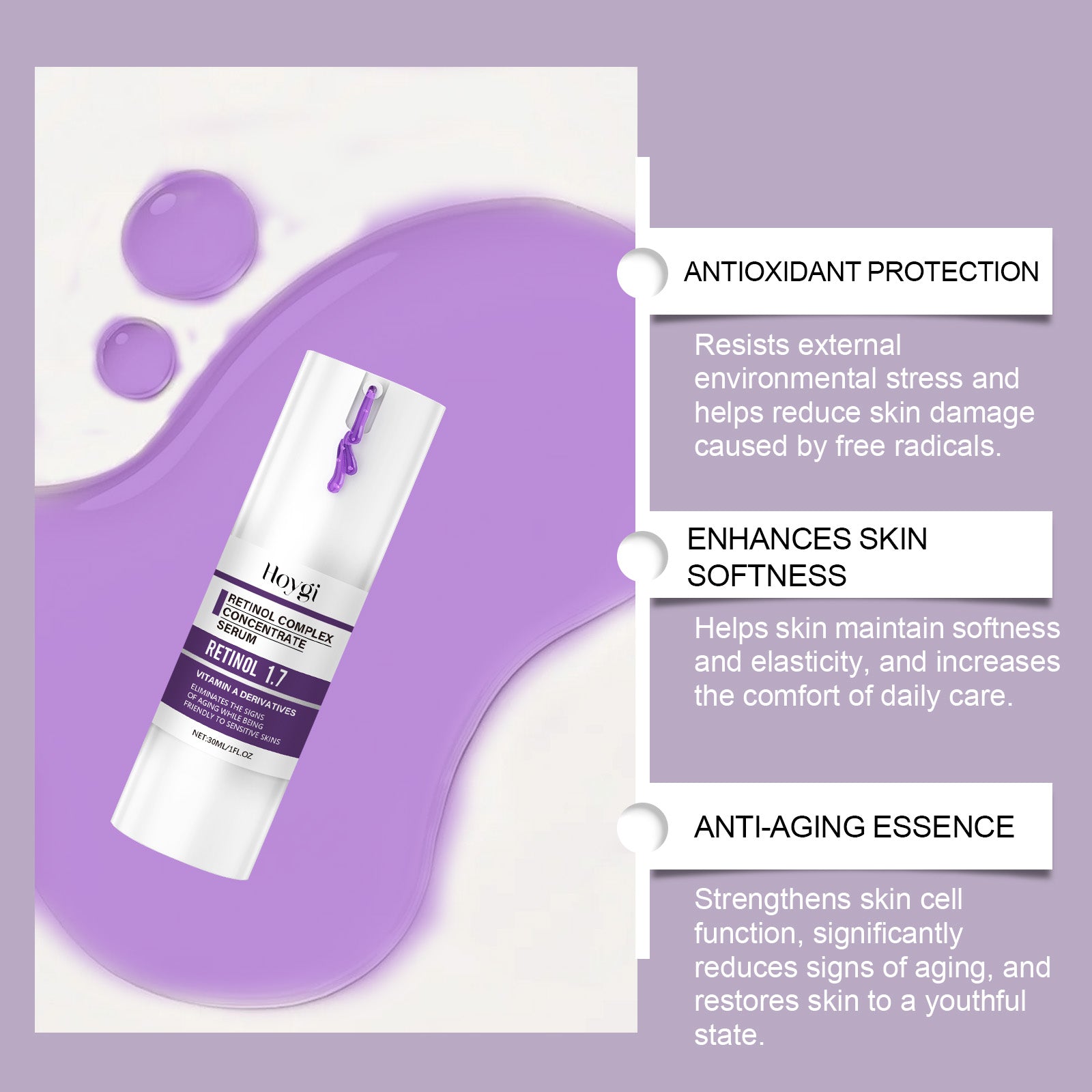 Retinol Facial Essence, Hydrates And Moisturizes Soft And Tender Skin For A Variety Of Skin Types