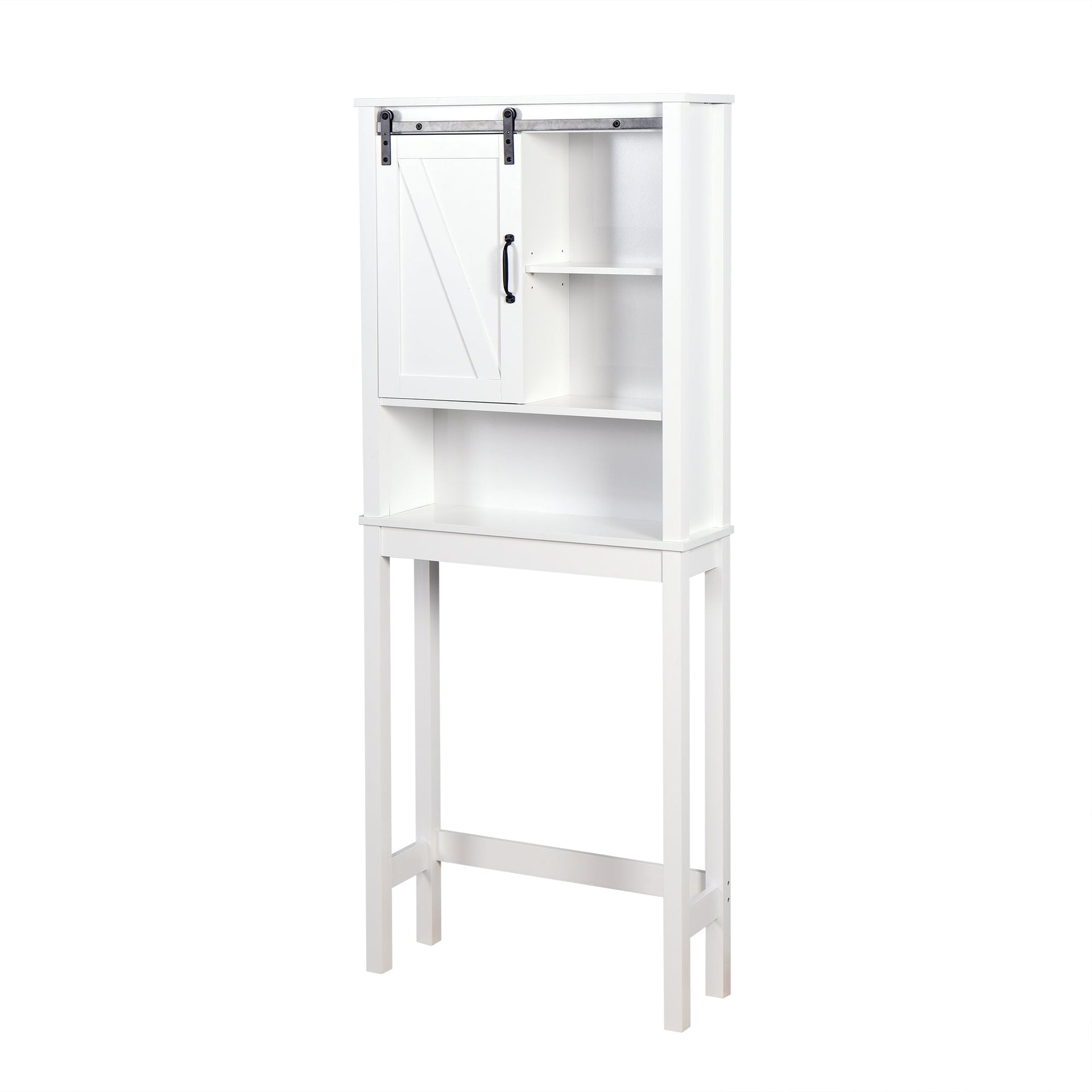 Over-the-Toilet Storage Cabinet, Space-Saving Bathroom Cabinet, with Adjustable Shelves and A Barn Door 27.16 x 9.06 x 67 inch V.I.P Digital Presence