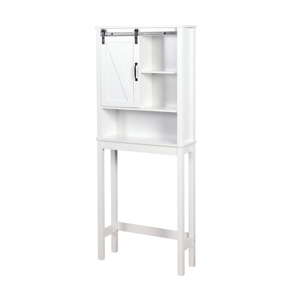 Over-the-Toilet Storage Cabinet, Space-Saving Bathroom Cabinet, with Adjustable Shelves and A Barn Door 27.16 x 9.06 x 67 inch V.I.P Digital Presence