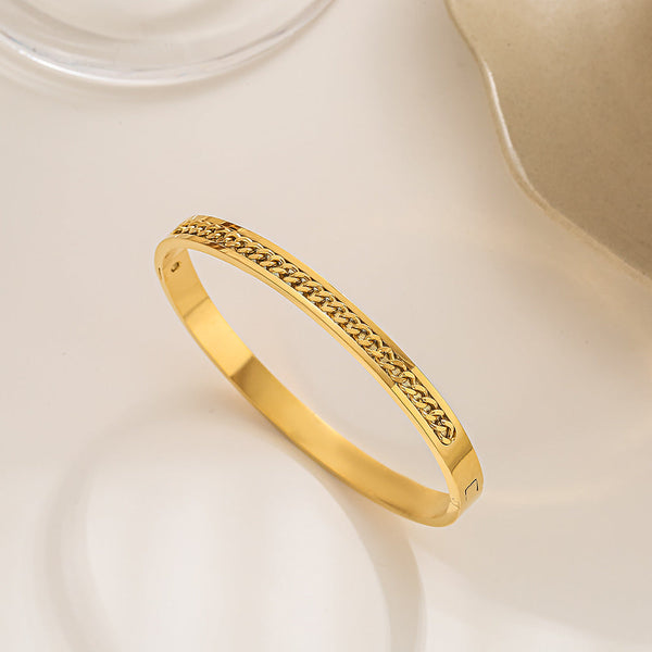 Stainless steel titanium steel bracelet for women non fading electroplated buckle jewelry for women