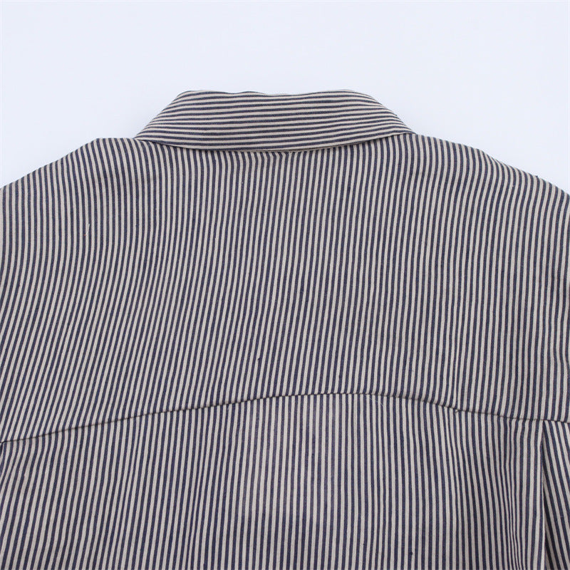 Style Women's Fashion Casual Loose Long Sleeve Striped Shirt