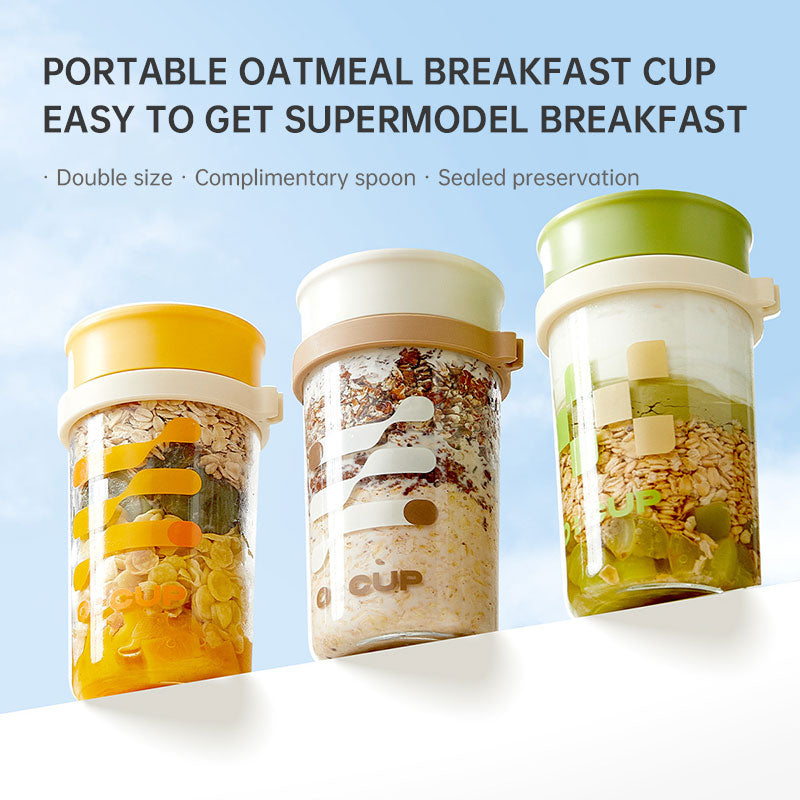 Glass oatmeal breakfast cup home milk cup with spoon bowl water cup with coffee cup