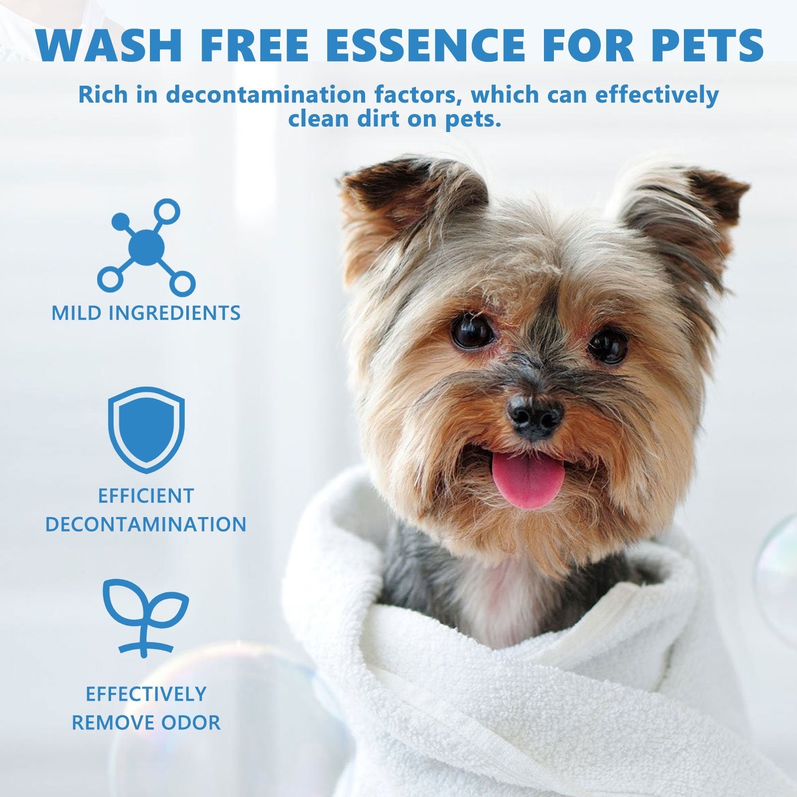 Pet Hair Daily Gentle Cleaning and Scented No-Rinse Care Essence for Cats and Dogs
