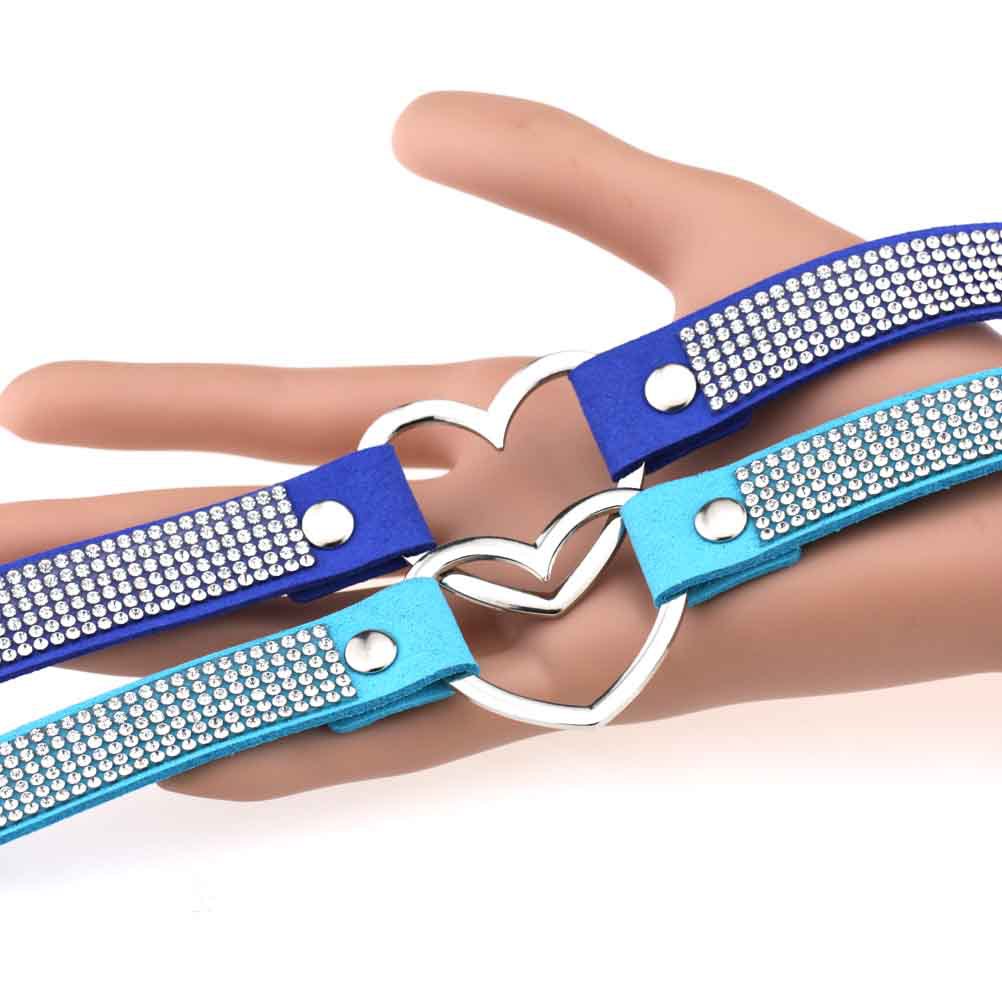 Japan's Harajuku Soft Girl Black Rhinestone Peach Heart Love-Shaped Collar Women's Neck Strap Collarbone Necklace Short