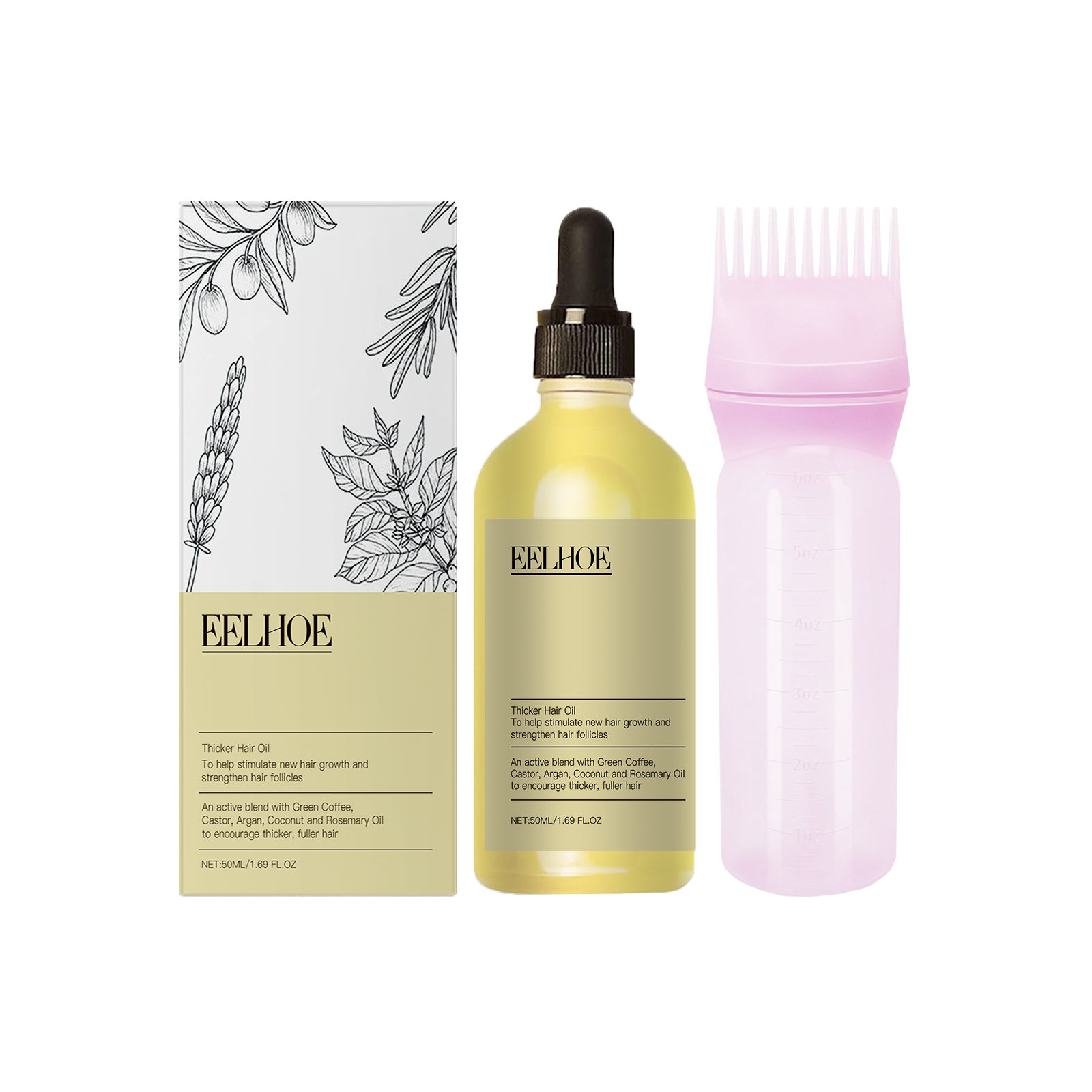 Plant Hair Care Essential Oil Set Nourishes And Repair Hair Condition Frizz Smooth, Soft, Moist And Glossy Hair Care Oil