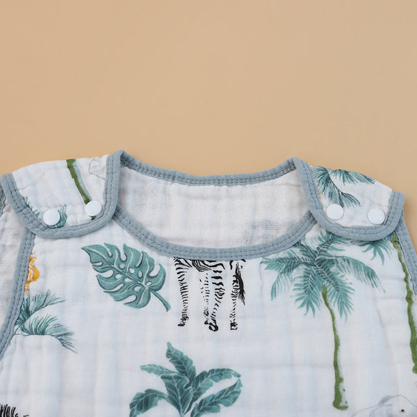 Children's Sleeping Bag Cotton Four-Layer Gauze Cute Cartoon Anti-Cold Anti-Kick Quilt Cotton Yarn Class A Baby Sleeping Bag