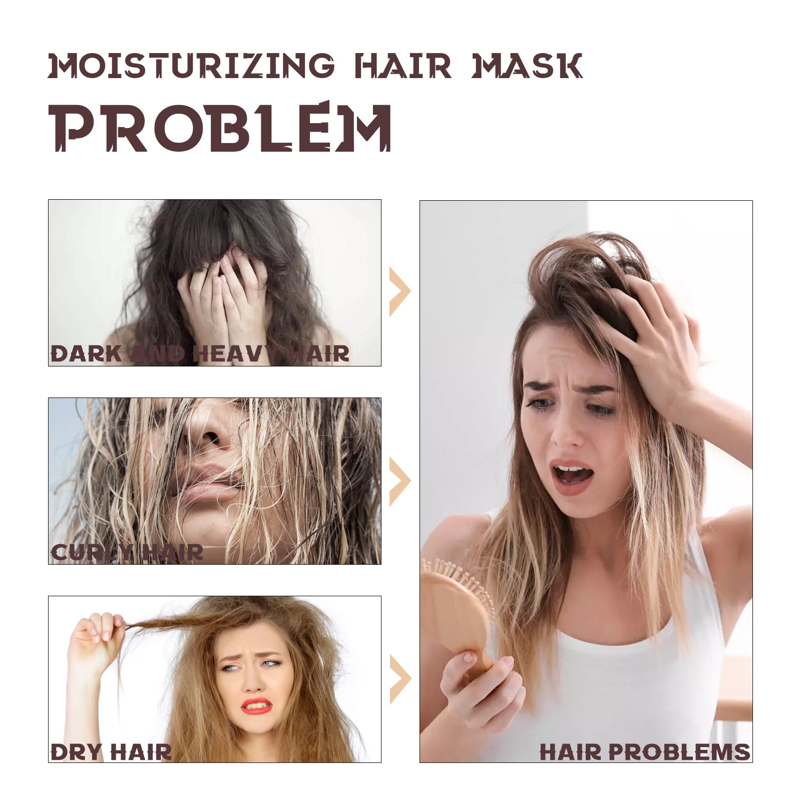 Moisturizing Hair Mask, Deep Nourishing Hair Repair Dry Hair Split End Smoothing Hair Mask