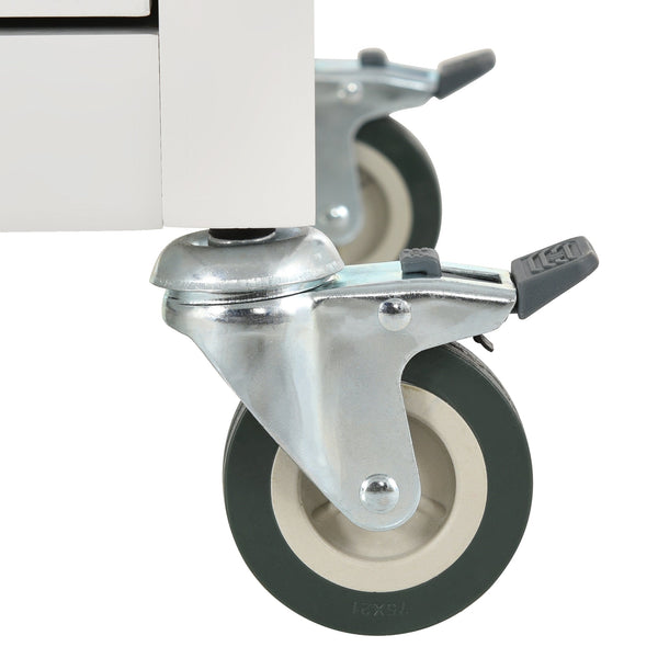 Kitchen Island Cart with Solid Wood Top and Locking Wheels 54.3 Inch Width  (White) V.I.P Digital Presence