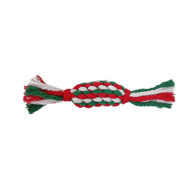 Christmas pet toy gift set dog teeth grinding bite resistant cotton rope hand woven