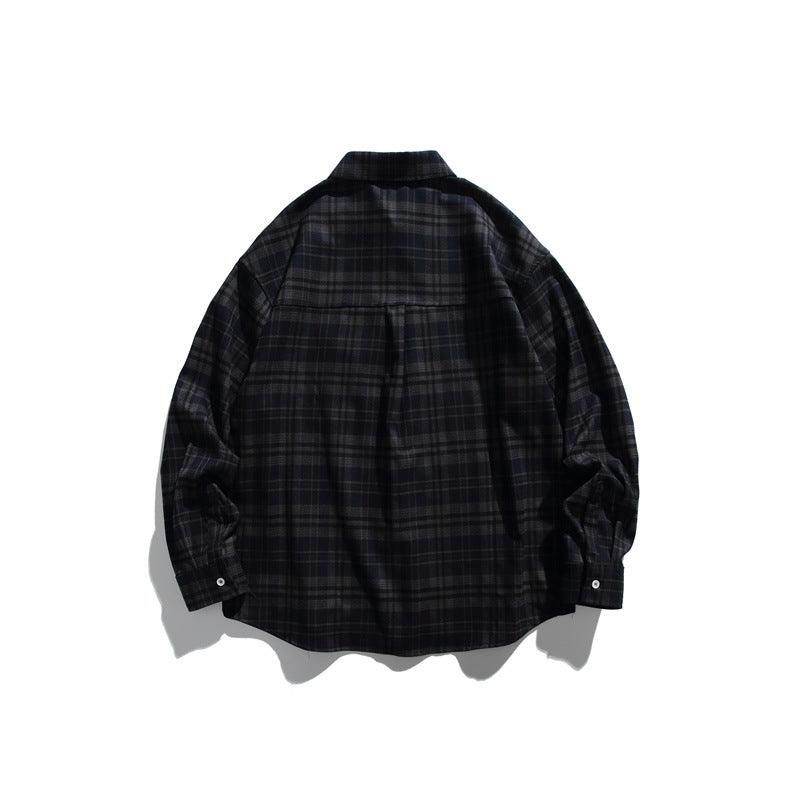 Loose casual checkered long sleeved shirt for men and women