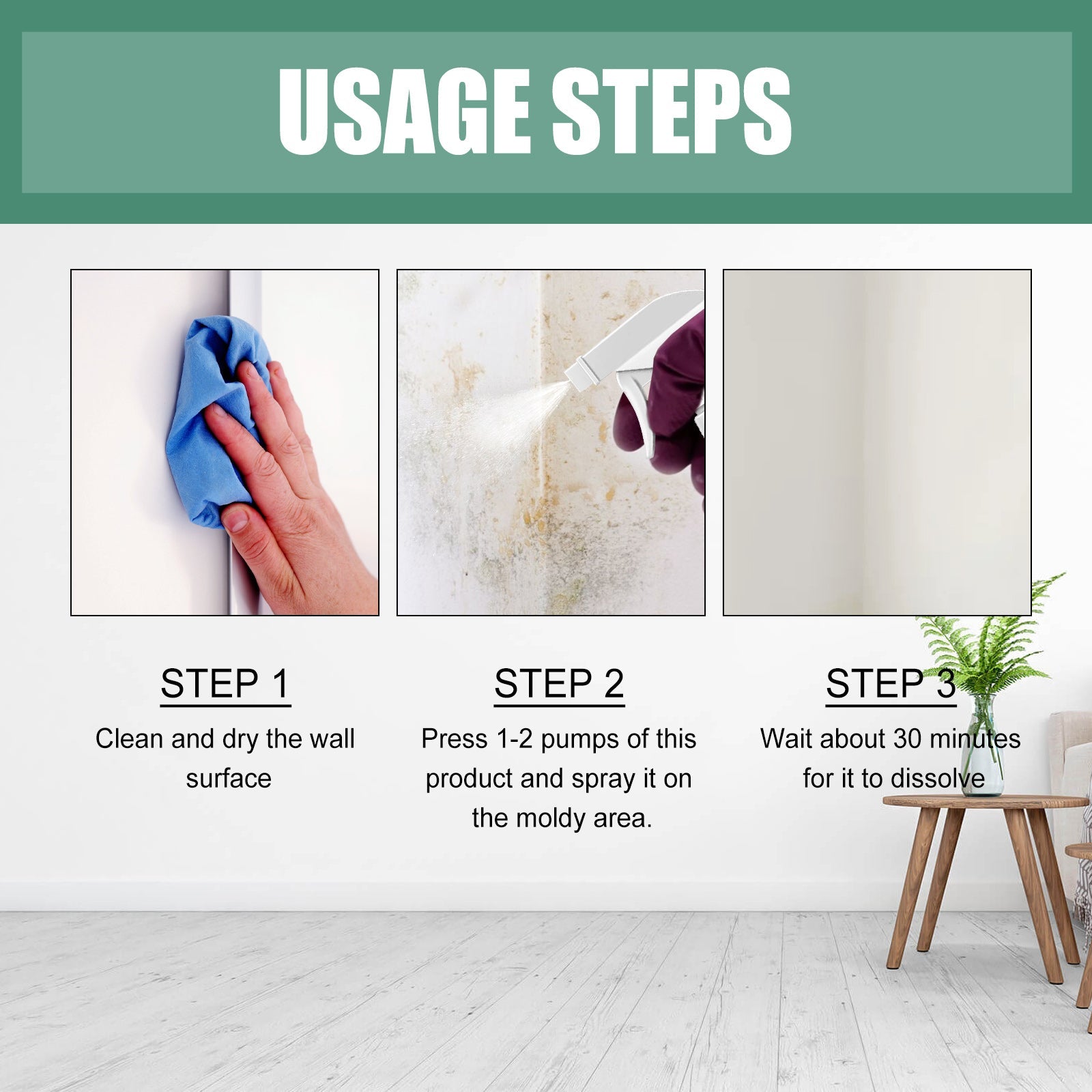 Wall Mold Remover, Furniture Tile Floor Wall Remove Mold And Prevent Mildew Cleanser