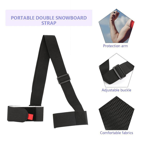 Adjustable Nylon Skiing Bags Pole Shoulder Hand Carrier Lash Handle Straps Porter Skiing Hook Loop Protecting For Ski Snowboard