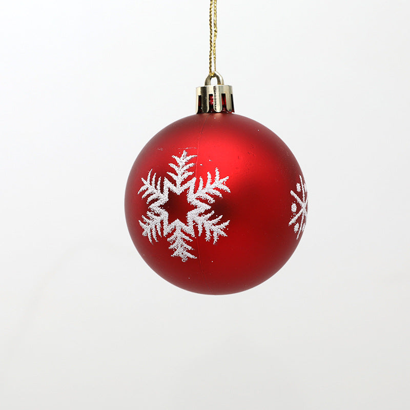 Christmas Decorations Christmas Tree Decoration 6cm Snowflake Painted Christmas Ball