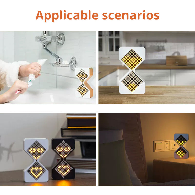 Cyber-style LED electronic sand timer: gravity-sensing, 1-30min countdown, tech decompression toy