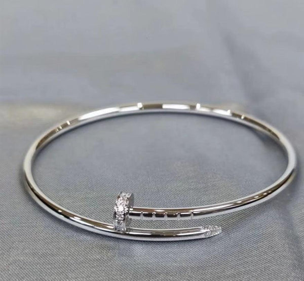 Precision Thick Plating Head and Tail Diamond Fashion Three-Circle Full Diamond Couple Bracelet