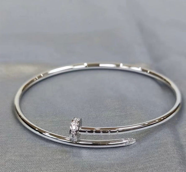 Precision Thick Plating Head and Tail Diamond Fashion Three-Circle Full Diamond Couple Bracelet