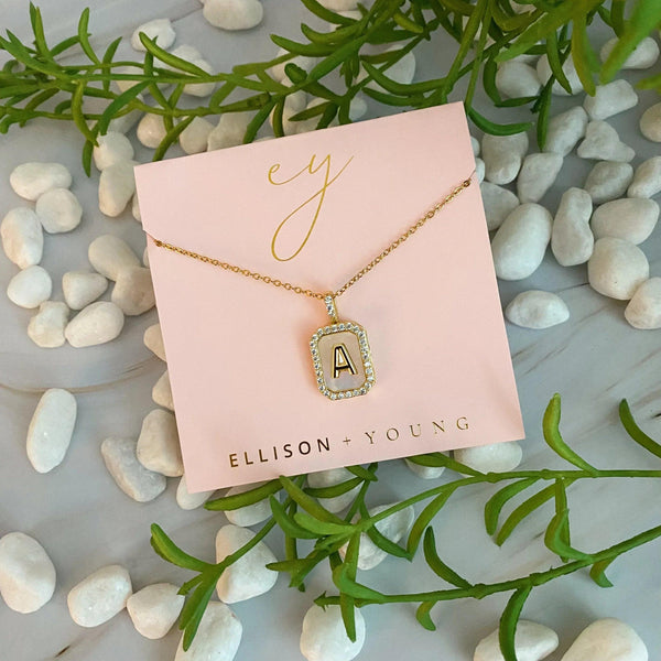 Initial Deco Open Locket Pendant Necklace - Gifts for You 'n Me
