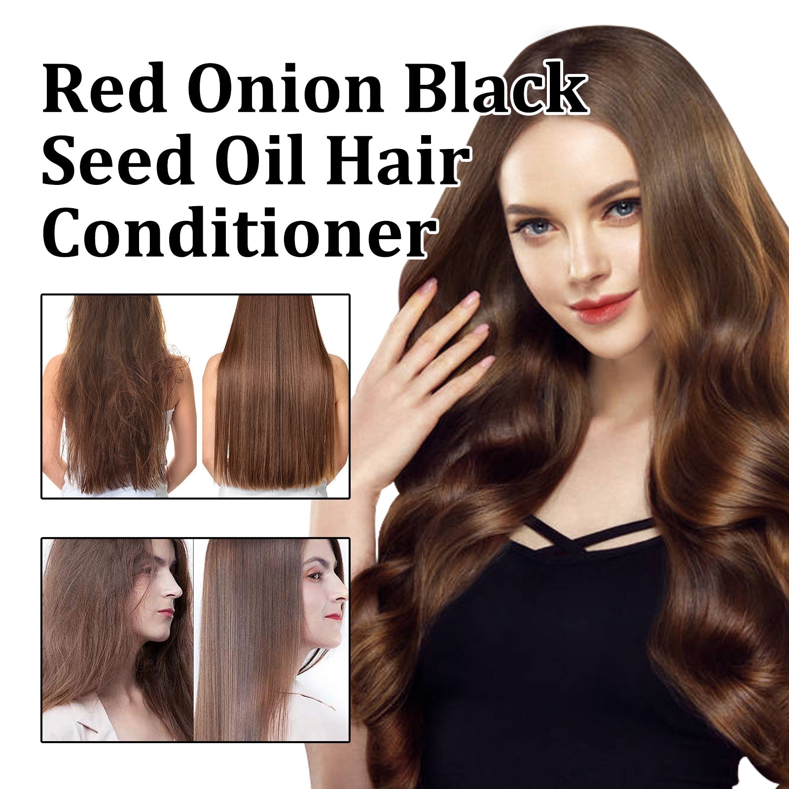 Red Onion Black Seed Oil Hair Conditioner, Nourish The Dry Short-Tempered Smooth And Glossy Hair End Fragrance Conditioner