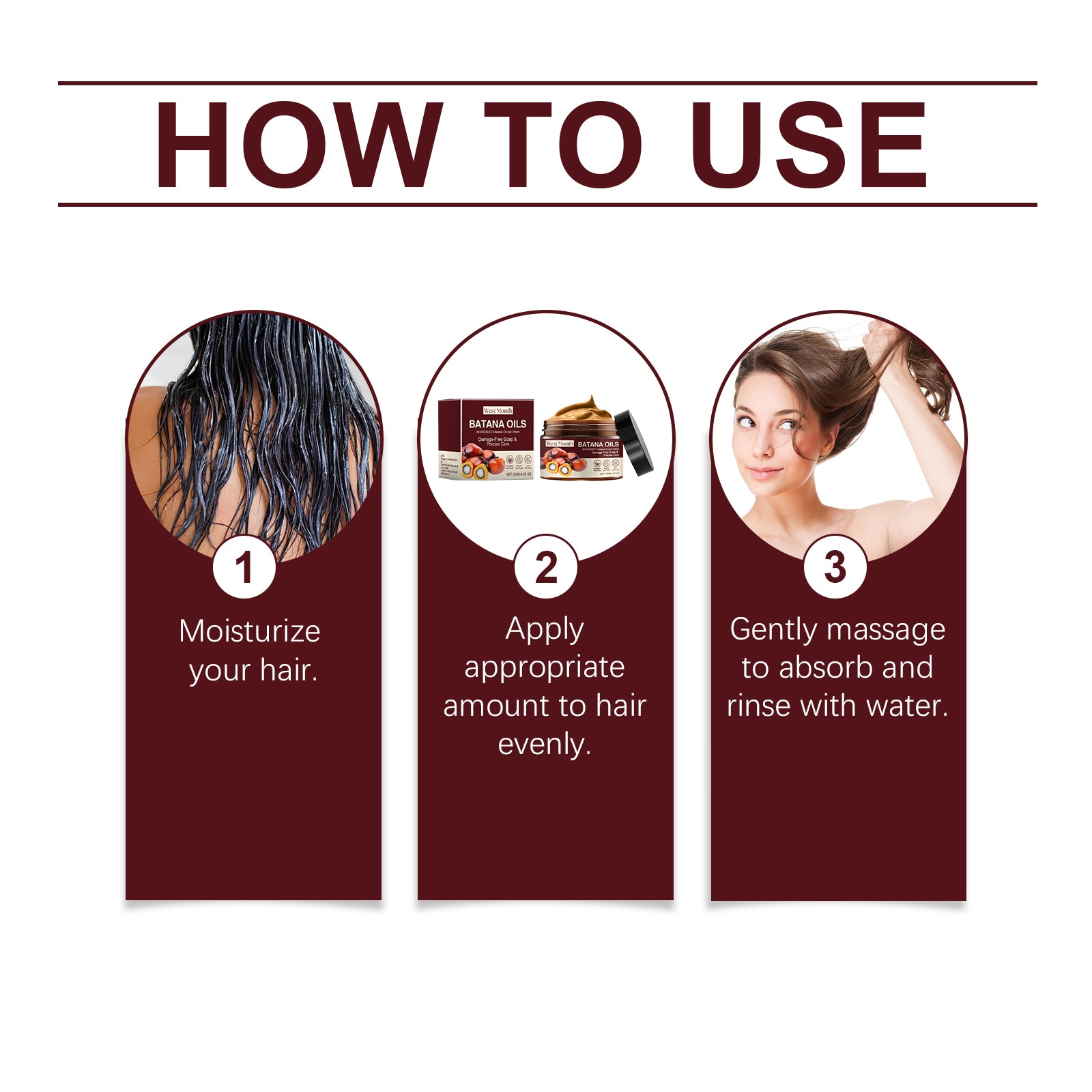 Batana Nourishing Hair Mask, Improve Dry Hair And Frizz Repair Bright And Smooth Hair Mask