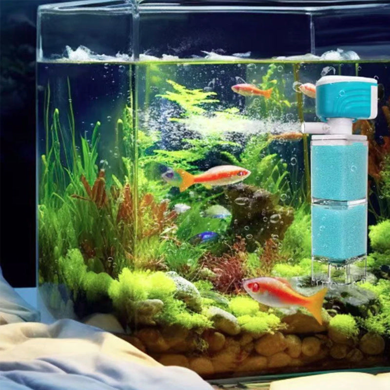 Multifunctional Aquarium Sponge Filter: Water Purifier, Pump, Wave Maker, with Suction Cup & Air Pump