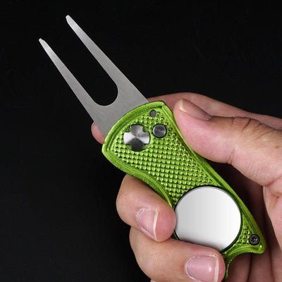 Golf Course Fork Folding Tools Metal Aluminum Handle Tools Gift Accessories Supplies