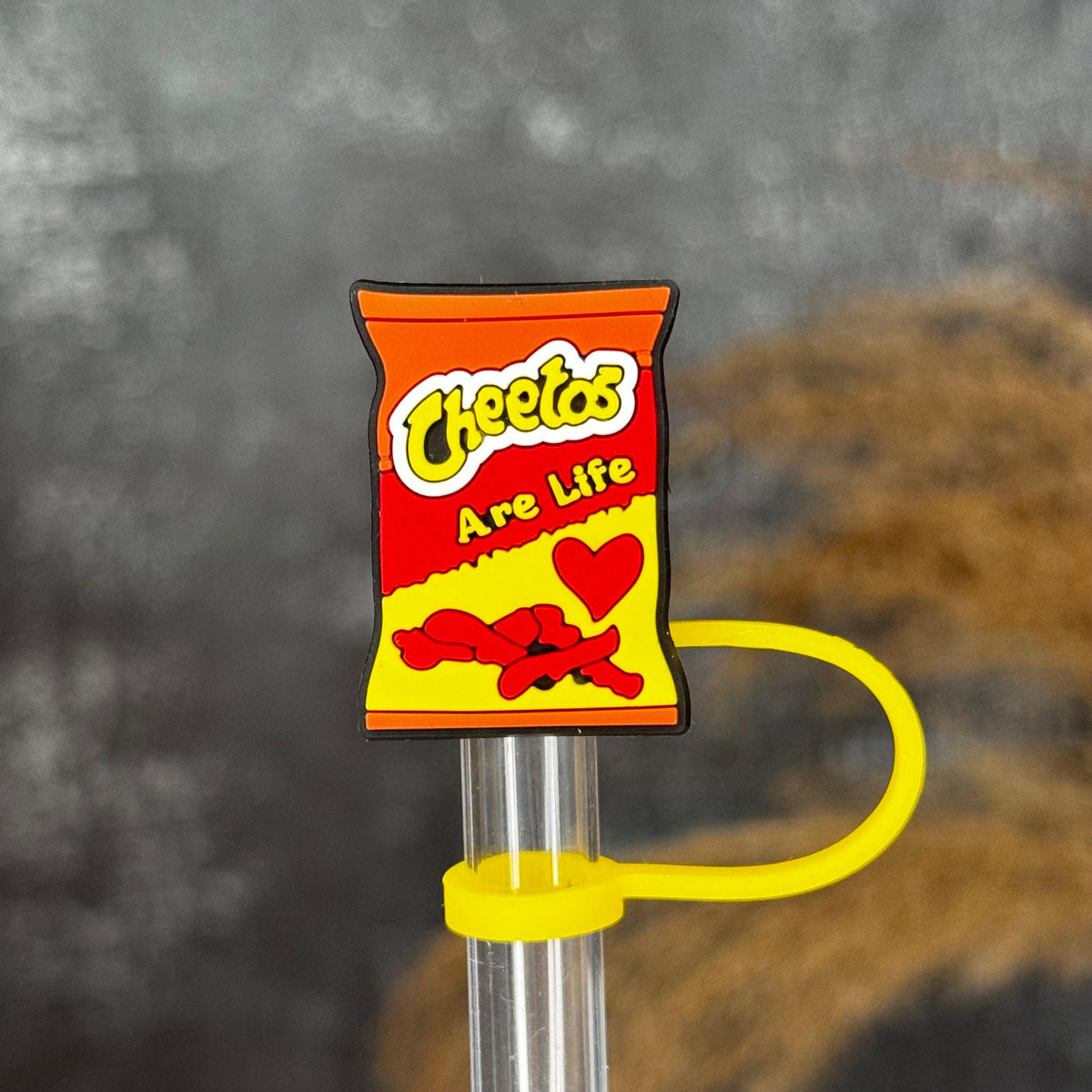 CHEETOS Straw Topper red orange yellow