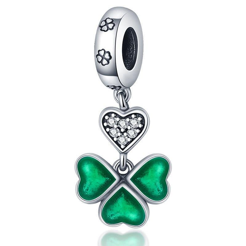U-shaped Horseshoe Clover Wishing Tree Pendant Copper Silver Plated DIY Jewelry