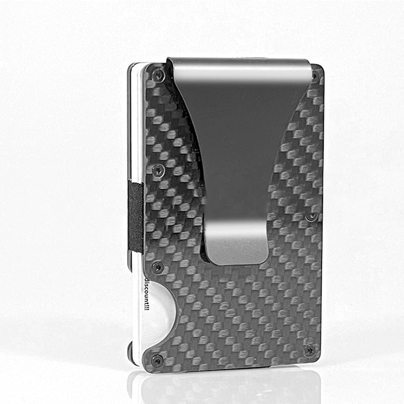 Men Card Holder Slim Carbon Fiber Credit Card Holder Metal Wallet Anti Scan Function Hold Card Coins Cash