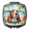 Basset Hound Luau Compact Mirror – Stylish Purse Mirror with Artistic Covers