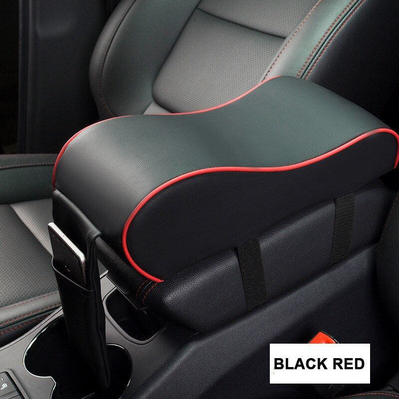 Leather Car Central Armrest Pad Black Auto Center Console Arm Rest Seat Box Mat Cushion Pillow Cover Vehicle Protective Styling