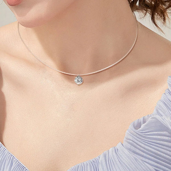 1 Carat Moissanite 925 Sterling Silver Necklace - Gifts for You 'n Me