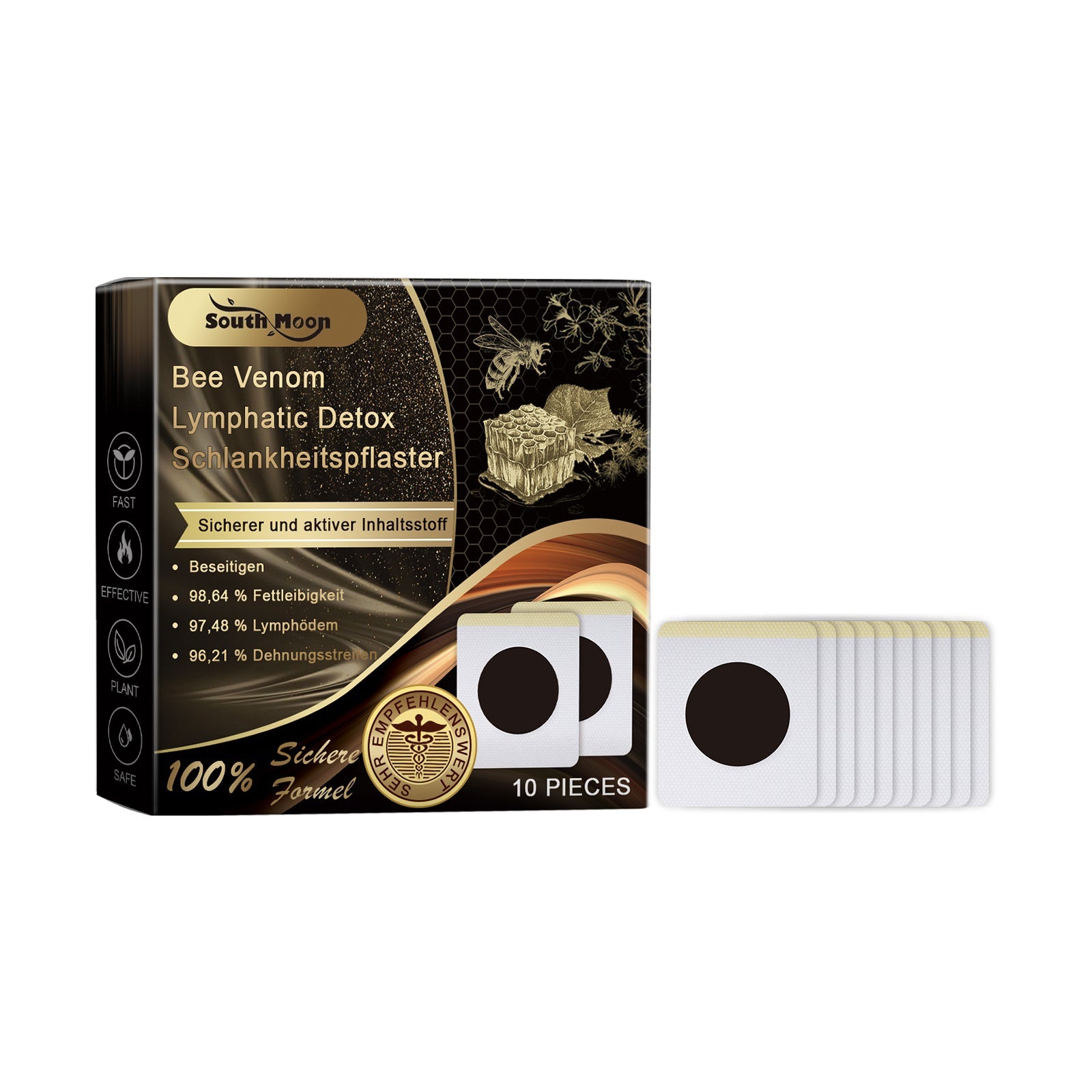 Bee Venom Lymphatic Detox Schlankheitspflaste, Bee Venom Lymphatic Detox Slimming Patch Shaping Slimming Increase Vitality Digestion Health Detumescence Slimming Body Shaping