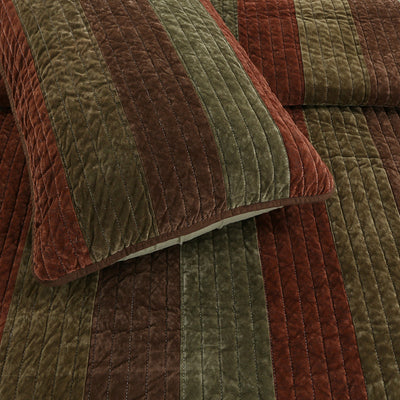 Rhett Brown Striped 3-Piece Reversible Quilt Bedding Set