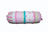 Greta Floral Stripe Pink Round Ruffle Bolster Decor Throw Pillow