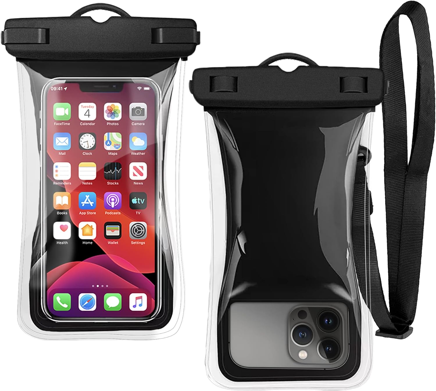 2-Pack Floatable Water Proof iPhone Phone Pouch (Patented Air Chamber) Floating Waterproof Dry Bag - Summer Accessories for Beach, Boating (fits iPhone 13, 14 Pro Max and Samsung s22, s23 Ultra)