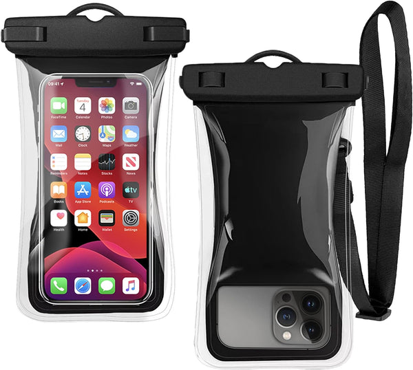 2-Pack Floatable Water Proof iPhone Phone Pouch (Patented Air Chamber) Floating Waterproof Dry Bag - Summer Accessories for Beach, Boating (fits iPhone 13, 14 Pro Max and Samsung s22, s23 Ultra)