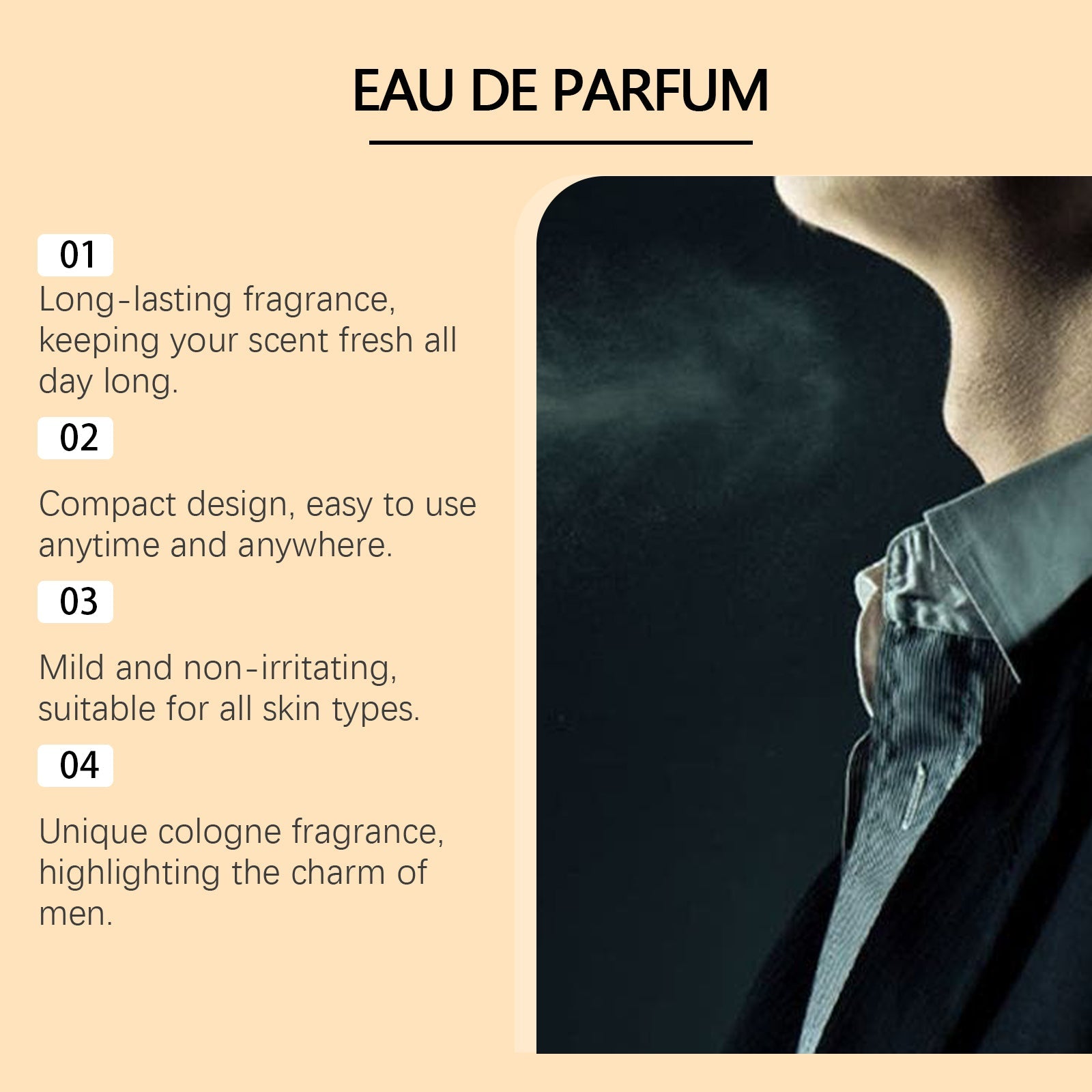 Eau De Toilette Spray Men's Perfume Cologne Citrus Perfume Fresh Charm Portable Fragrance Spray