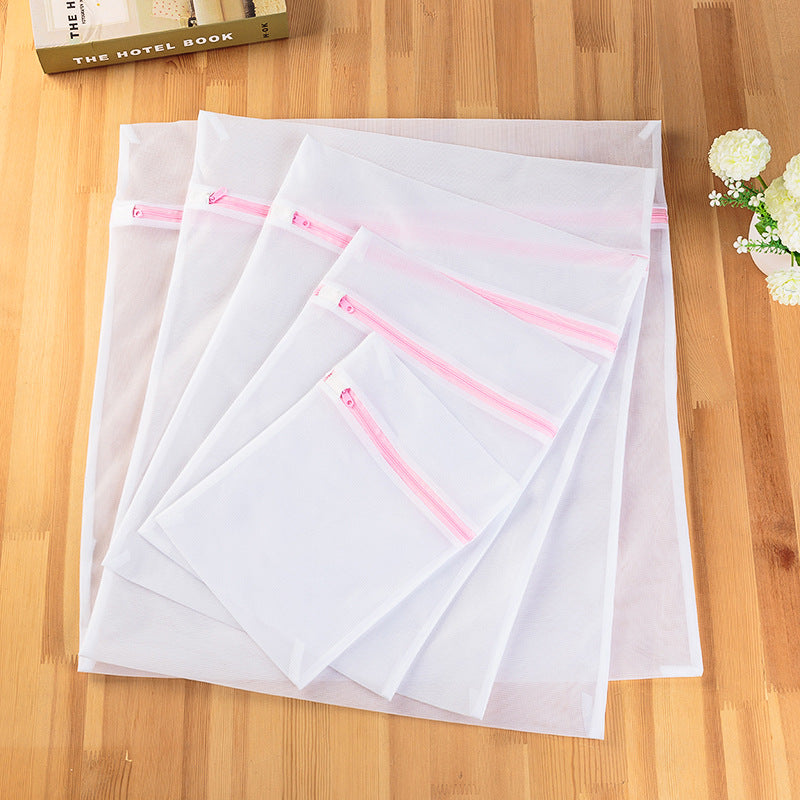 7Pcs Laundry Bags Pink Zipper Fine Mesh Clothes Protection Laundry Bag For Washing Machine Dirty Clothes Storage Washing Bag Set