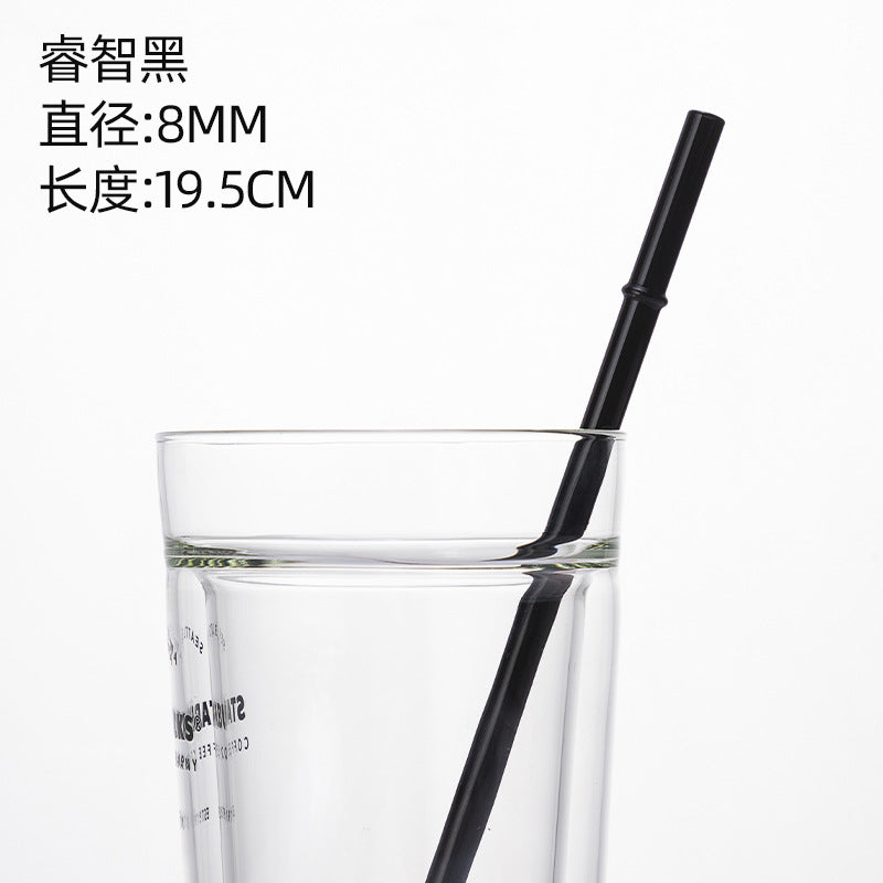 Eco-Friendly High Borosilicate Glass Straw Durable Heat-Resistant Starbucks Kids Straw 27cm Customized