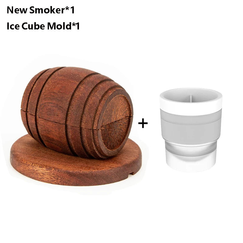 New Barrel Cocktail Smoking Kit with Wood Chips 4 Flavors Old Fashioned Drink Smoker Infuser for Bar Drinks Kitchen